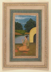 Yogini numa paisagem, c.1760 (wc no papel) (recto de 375848)