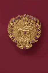 Broche, final do século XIX (ouro e rubis)