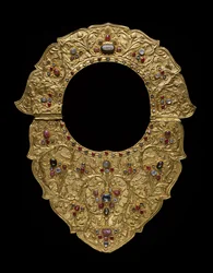Colar, Buleleng Regency, Bali, c.1890 (ouro, rubis, safiras e diamantes)
