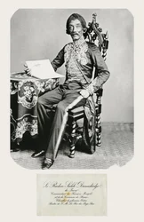 Retrato de Raden Saleh e o seu cartão de visita, c. 1850-70