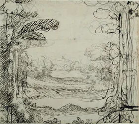 Uma floresta (caneta e tinta sobre papel)