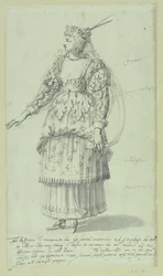 Chloris: esboço final para Henrietta Maria, c.1631 (caneta e tinta sobre papel)