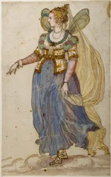 Lady masquer (aguarela sobre papel)