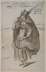 Rainha Candace, c.1609 (caneta e tinta sobre papel)