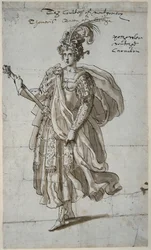 Rainha Tomyris do Massagetai, c.1609 (caneta e tinta sobre papel)