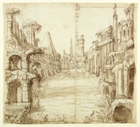 The Fallen House of Chivalry, c.1610 (caneta e tinta sobre papel)