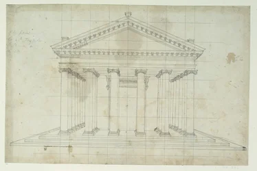 O Segundo Templo de Diana, c.1635 (caneta e tinta sobre papel)