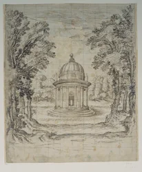 O Templo de Apollo (caneta e tinta sobre papel)