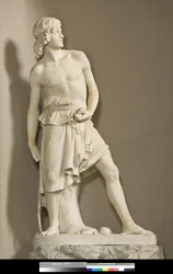 David com o sling, 1858