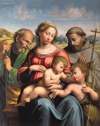 Sagrada Família com o Infante São João Batista e São Francisco