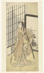 Actor Matsumoto Koshiro III no papel feminino Asagao
