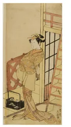 Kabuki ator em personagem como uma mulher (onnagata)