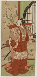 Onoe Kikugogo I como Izumi no Saburo no Teatro Ichimura, 1769.