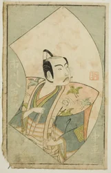 O ator Ichikawa Yaozo II, de "A Picture Book of Stage Fans (Ehon butai ogi)"