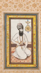 Retrato de Karim Khan Zand, um de um par com Nadir Shah, Qajar Iran