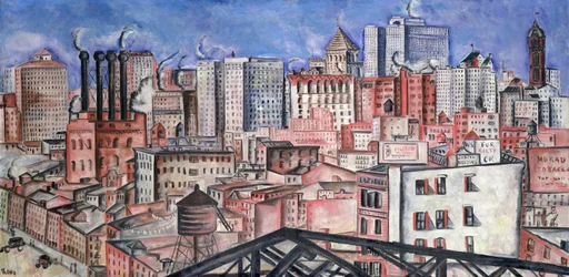 O porto de Nova Iorque (óleo sobre tela)