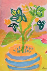 Flores felizes em vasos