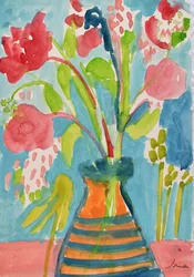 Natureza morta floral vibrante