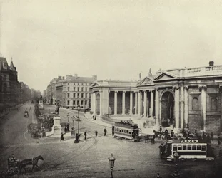 Bank of Ireland, antiga Casa do Parlamento, Dublin (foto a p/b)