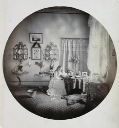 Interior da casa de Muckross, c.1865 (albumen print)