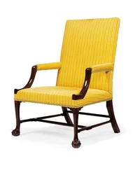 Poltrona George II, c.1750 (mogno e algodão) (par até 1265760)