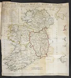 Mapa de estradas na Irlanda, de 