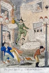 Os bons efeitos do gás carbônico !, 1807 (gravura colorida à mão)