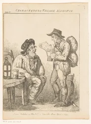 Dois homens em um pub da vila em Derbyshire Personagens em uma cervejaria da vila (título original) Cenas de gênero de diferentes partes da Inglaterra e País de Gales (título da série) Excursões excêntricas ou esboços literários e pictóricos de semblante, 
