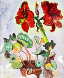 Natureza morta floral com amaryllis