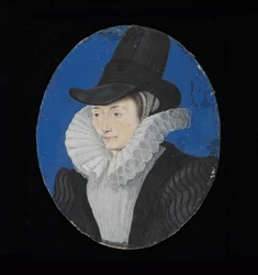 Miniatura de retrato de uma senhora desconhecida, c.1590 (wc em velino)