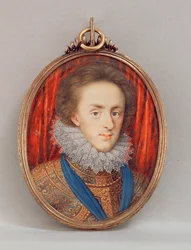 Retrato de Henrique, Príncipe de Gales (1594-1612) c.1610 (wc em pergaminho)