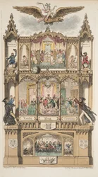 Frontispício, do espião inglês, bar. 1824 (gravura colorida à mão)
