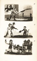 Regando as Ruas, o Menino na Travessia e o Homem do Pote de Flores