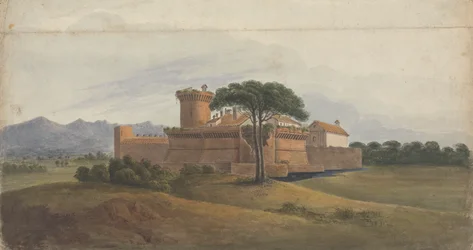 Castelo de Óstia com Montanhas na Distância