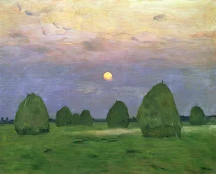 Hayricks ao entardecer, 1899