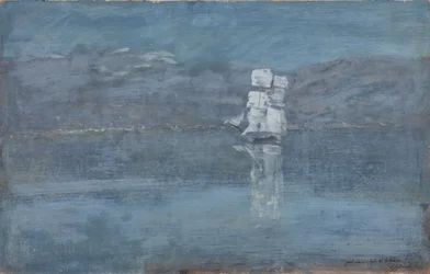 Paisagem com um barco à vela, final da década de 1890