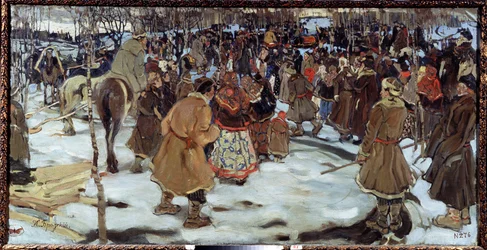Le temps des boyards (boiard, boiar), aristocrates russes. (A época de Boyar). Peinture de Isaak Izrailevich Brodsky (Brodski) (1884-1939). Huile sur toile