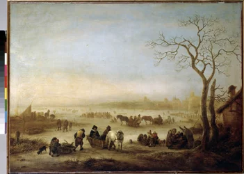 Lac Gele (Lago Congelado). Pintura de Isaac van Ostade (1621-1649)