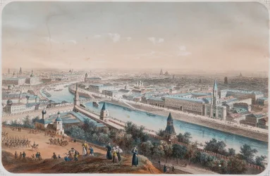 Vista panorâmica de Moscou, década de 1820