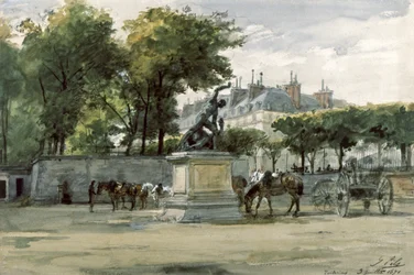 A Comuna de Paris : o exército de Versalhes nas Tuileries, c.1871 (aguarela)