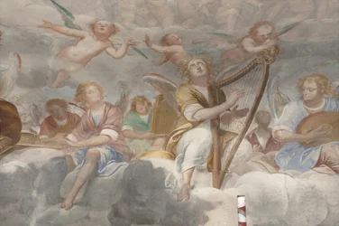 Anjos, músicos anjos e puttos, detalhe do Paraíso com o Pai eterno, c.1623-34 (detalhe de 3496185)