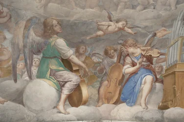 Anjos, músicos anjos e puttos, detalhe do Paraíso com o Pai eterno, c.1623-34 (detalhe de 3496185)