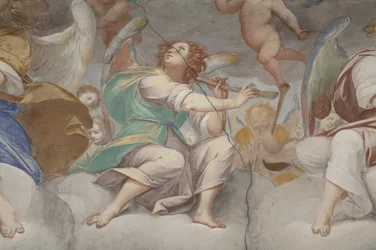 Anjos, músicos anjos e puttos, detalhe do Paraíso com o Pai eterno, c.1623-34 (detalhe de 3496185)