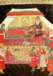 Harem Scene, ilustração do &39;Shahnama&39; (Livro dos Reis), de Abu&39;l-Qasim Manur Firdawsi (c.934-c.1020)