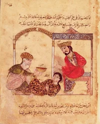 Ms.Arabe 3465 fol.78 Uma consulta médica, do livro de Kalila e Dimna