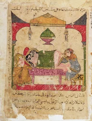 Ms Arabe 3467 Um exame médico, do livro de Kalila e Dimna