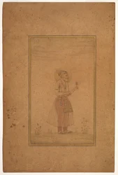 Retrato de Shah Jahan, meados do século XVII (aguarela opaca e ouro sobre papel de bambu)
papel)