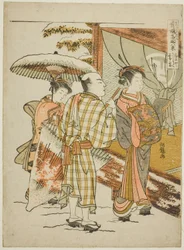 Karauta do Ogiya na Neve da Noite (Ogiya Karauta bosetsu), da série "Oito Vistas de Belezas Famosas dos Bairros do Prazer (Seiro meifu hakkei)"
