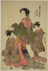 Tamazusa de Iedaya, da série "Models for Fashion: New Designs as Fresh as Young Leaves (Hinagata wakana hatsu moyo)"