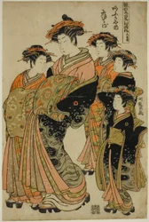 O Sexto Mês (Minazuki): Nioteru do Ogiya, da série "Modelos de moda: novos designs tão frescos quanto as folhas jovens (Hinagata wakana no hatsu moyo)"